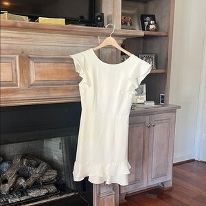 TCEC White Ruffle Mini Dress